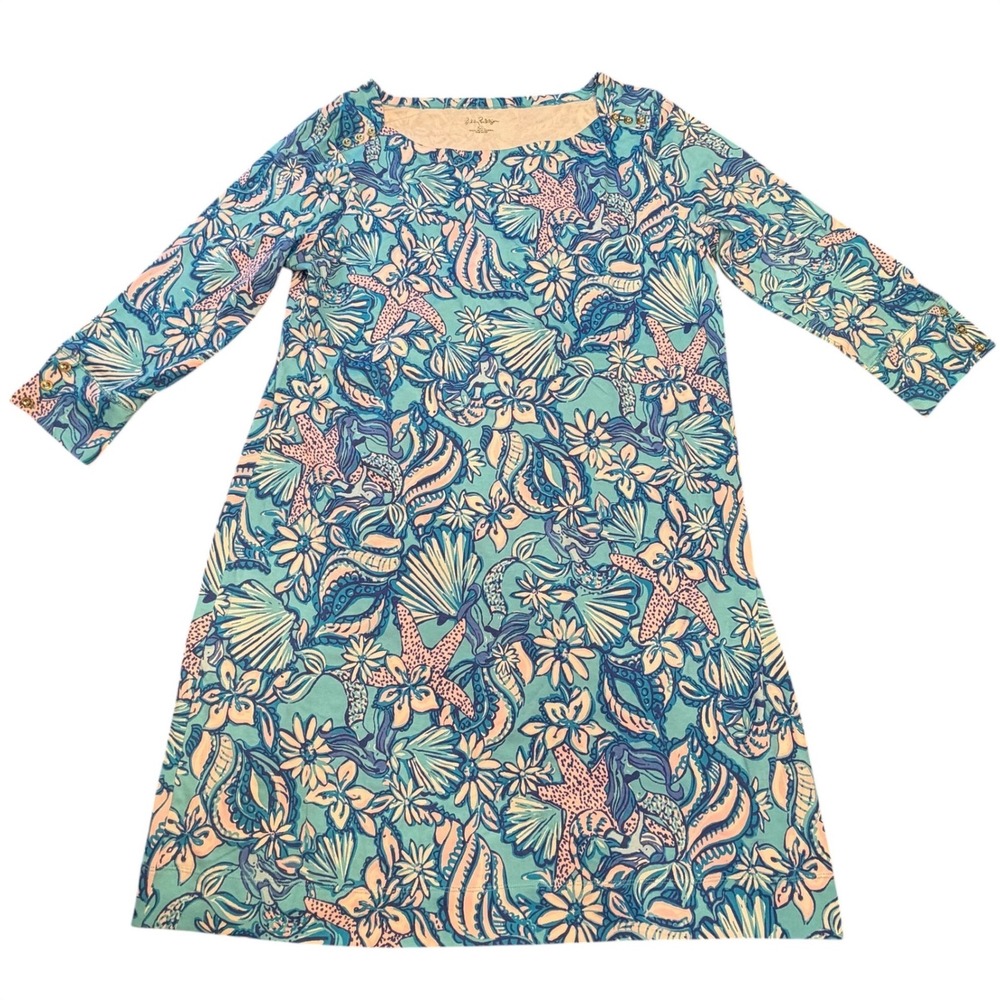 Lilly Pulitzer Sophie Dress XXL Blue Sound The‎ Sirens Print Resortwear Beach